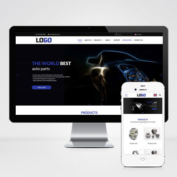 蓝色外贸中英文双语网站模板下载 获取蓝